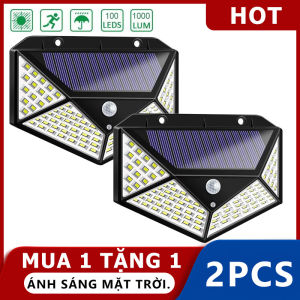 Mua 1 cái  giao 1 cái .Đèn led năng lượng mặt trời 100 led cảm ứng chuyển động 4 mặt