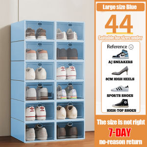 Large Shoe Box Shoe Rack Organizer Hard Plastic Shoe Cabinet Candy Color Foldable Flip-Top Storage Box