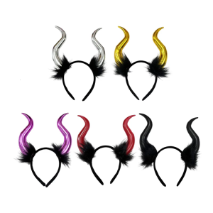 Resin Devil Horns Hair Band Lightweight Costuming Essential For Cosplay Carnivals Birthday Celebrations