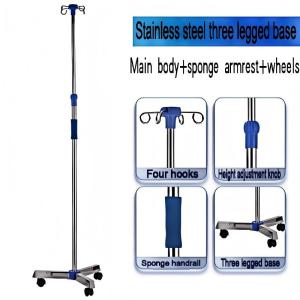 【Fast Delivery】IV Stand IV stand with wheelIV stand portableIV Stand 4 hook IV Stand Adjustable Height For Dextrose Stainless Steel IV Pole Stand for Hospital Bed and Medical Supplies Use or for Standard Wheelchair