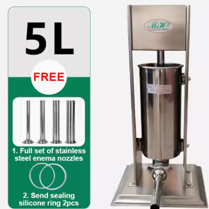 LECON 2/5L/7L Vertical Stainless Steel Sausage Stuffer Meat Filler with 4 Sizes of Food-Grade Sausage Tubes for Commercial Home Use
