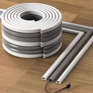 SEA JJT Elegant PVC Flexible Cable Raceway for Hidden Wiring and Cable Management with Self-Adhesive Backing