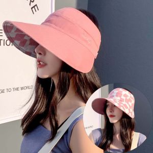 SDKIGVX Sweet Personality Oversized Brim Anti-ultraviolet Cotton Square Sun Hat Beach Cap Empty Hat Double Sided