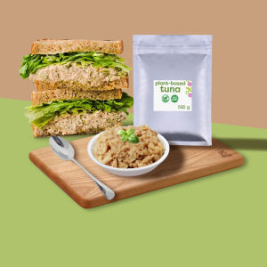 ทูน่าเจ plant-base Tuna ยี่ห้อ OMNI ขนาด 500 กรัม  (Vegan Tuna brand Omni 100 g.)