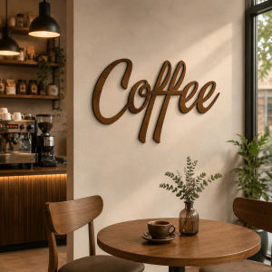 Tranh Gỗ 3D Ly Cà Phê Treo Tường MDF Decor Quán Cafe Phòng Bếp Góc Chill Vintage