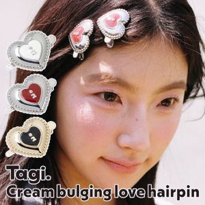 LIHUA แบบเกาหลี ปิ่นปักผมรักที่นูนจากครีม Tagi ประณีต วายทูเค คลิปปากเป็ด วินเทจ หวาน คลิปผมรูปหัวใจ สาวๆ