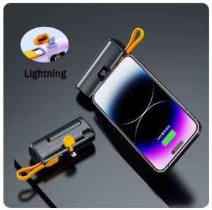 【🔥SG SELLER🔥】RICHMENTGADGET Lightning & two version interfaces 5.0V / 2.1A / 5000mAh fast change mini Power bank for samsung Apple laptop and mobile phone