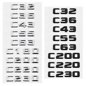 3D Car Rear Letter Stickers Badge for Benz C-Class C32 C36 C43 C55 C63 C180 C200 C220 C230 Rear Trunk Emblem