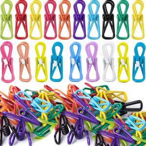 20Pcs Colorful Clothes Hangers Strong Spring Clothespins Hats Socks Windproof Clothespins Clothespins for Laundry Drying Clothespins Food Sealing Clips Multi-purpose Storage Hanger Clips