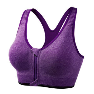 Dresslily New Sports Bra For Women Style 2023 Shock Absorbing Gathered Front Zipper Underwear Plus Size Original Korean Design  Running Yoga Gym Workout Sports