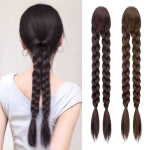 YISHA Claw Clip Twist Braids Ponytail Wig Korean Style Hair Artifact Pony Tail Hairpiece Trendy Natural Long Double Ponytail for Women
