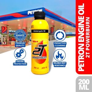 PETRON 2T Powerburn 200ml - Premium 2-Stroke Motorcycle Oil for High Performance Autolube Compatible