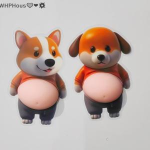 WP💓💛💖 3D Cute Puppy Sticker Squeezeable Shiba Inu Phone Case Decoration Childrens Birthday Party Favor Festival Supplies