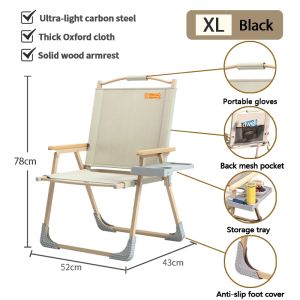 FlashFish Camping Chair Kermit Chair Folding picnic chair with tray For Camping Beach Balcony