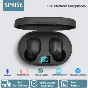 SPRISE A6S Earbuds Portable Bluetooth Earphones TWS Wireless Stereo Handfree Airbuds Earphon Button Control