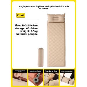 CANICE Single/Double Size Self-Inflating Camping Mat 5cm/Ultra-Thick Padding Waterproof Outdoor Sleeping Pad All-Season Comfort Compact Foldable Design Thickened Memory Foam Mat for Camping/Hiking/Office Nap