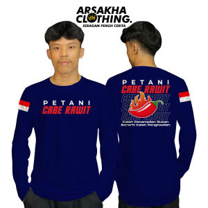 Kaos Lengan Panjang Petani Cabe Rawit Merah Muda Terbaru V2 Baju Distro Katun Combed 30s by Arsakha Clothing
