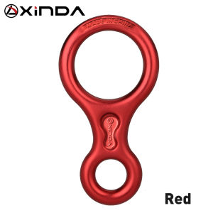 XINDA Rock Climbing Carabiner 8รูปร่างแหวน Abseiling อุปกรณ์35KN Descender Belay Rappelling กู้ภัยแปดแหวนกลางแจ้ง Descent Kit
