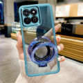 Case For Honor X7C 4G 2024 New Design Magnetic Stand Holder Transparent Casing For HonorX7C Honor X 7C Ultra Thin Clear Soft Phone Case With Camera Lens Protection. 