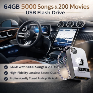 Car Music USB Flash Drive Portable Audio Player For Vehicle Drive Lossless Sound Quality Classic Songs Plug and Play