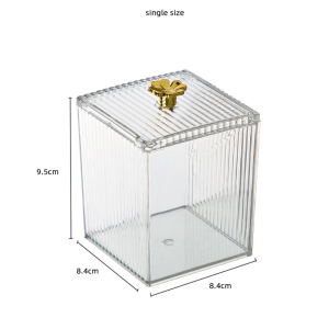 cosmetic organizer transparent cotton swab pad storage box make up organizer dustproof square