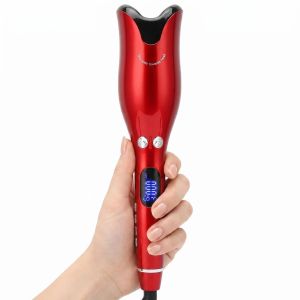 Máy làm xoăn tự nhiên Máy Uốn Xoăn Tóc Màn hình LCD gốm xoay tóc gợn sóng dụng cụ làm xoăn tóc Irons tóc xoay sóng công cụ tạo kiểu tóc