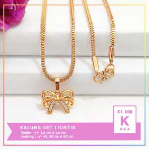 Nice Jewelry Kalung dewasa permata labu rantai milano lapis emas gold KL 008