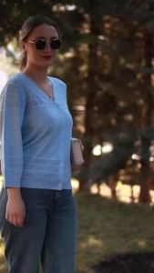 GRACE KARIN  Womens  2025  Short Cardigan Three-quarter Sleeve Lightweight Crochet Shawl Hollow Knitted Sweater Top