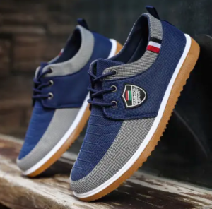 Alikesman Mens Casual Shoes Breathable Canvas Shoes Non-Slip Sneakers Rubber Walking Slip On Shoes For Men