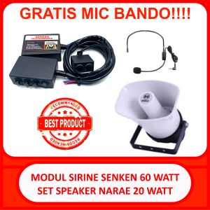 modul sirine senken 60 watt tombol slim aux mic set speaker narae 20 watt