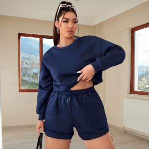 Brianna Terno Terry long Sleeves & Shorts For Women Free Size