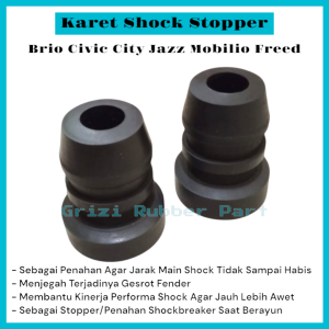 Karet Stopper Shock Shockbreaker Depan Brio Civic City Jazz Mobilio Freed 1Set(2Pcs) Bahan Ban