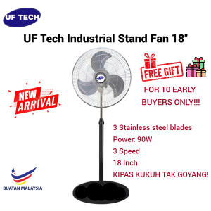 UF Tech Industrial Stand Fan 18 ISF2207 3 Metal blades Variable speed Murah Berkualiti Tahan Lasak