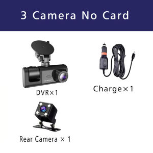 EKLEVA 3 Channel Dash Cam Cabin Len Car Dvr HD 1080P Interior Camera Vehicle Recorder Video Registrator DVRS Dashcam Camcorder Black Box