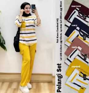 Setelan Tunik Celana Casual Salur Modern Wanita Nyaman Stylish SETELAN WANITA MODEL TERBARU ALCA SET / SETELAN SALUR KATUN PREMIUM VIRAL