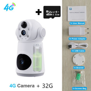 8MP HD 4G SIM CCTV Camera Home Wireless Dual Lens Cam Infrared Night Vision Mobile Tracking Security Camera