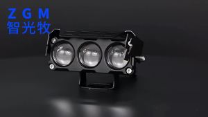 ไฟสปอตไลท์มอเตอร์ไซค์พิเศษสำหรับมอเตอร์ไซค์สีขาวเหลืองกระพริบตาปีศาจเลนส์รถยนต์ที่ปรับแต่ง LED ไฟหน้า