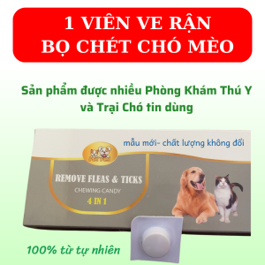 1 viên Kẹo Trị Rận Viên Nhai Trị Rận Chó Mèo Sạch ngay sau 1 lần sử dụng