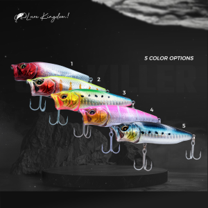 LURE KINGDOM - Umpan Popper GT-KILLER 60mm-7g Mat ABS Hard Plastic VMC Hook Anti Rusting 3D Action