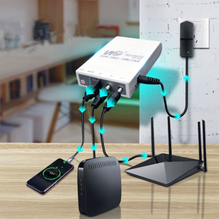 8000/8800/10400mAh Durable Uninterruptible Power Supply Mini UPS Battery Backup for WiFi, Router