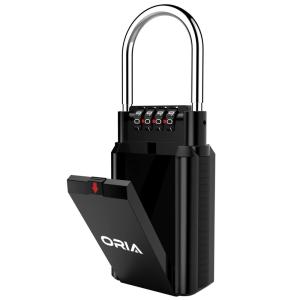 ORIA Key Storage Lock Box 4-Digit Combination Padlock Holds up to 6 Keys Secure Box Keys Holder for Indoors & Outdoors