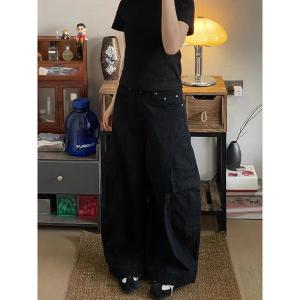 American Vintage 2000s Style High Waist Brown Jeans Pants 2025 Summer Womens Baggy Y2K Wide Leg Denim Trouser Female Clothes2026