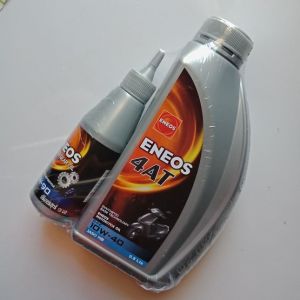 น้ำมันเครื่อง+พร้อมน้ำมันเฟืองท้าย ENEOS 4AT สำหรับรถมอเตอร์ไซค์เกียร์อัตโนมัติ 0.8L
