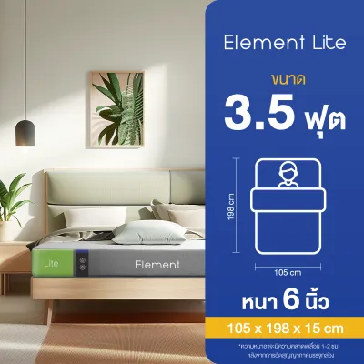 SleepHappy ที่นอนยางพาราแท้ รุ่น Element Deluxe หนา 7 นิ้ว และ Element Lite หนา 6 นิ้ว และ 4 นิ้ว ที่นอนเพื่อสุขภาพ ผสานนวัตกรรมชาโคลโฟมช่วยให้ไม่มีกลิ่นอับ ระบายอากาศดี