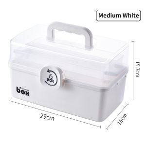 Trove Transparan Kotak Obat Portable Plastic Medicine Box First-Aid-Box Multifungsi Peti Obat