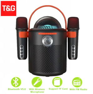Y-11 Family KTV Karaoke Wireless Shocking Bass Sound with Colorful Lights Speaker Multi Function & 2 Wireless Microphone