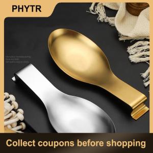 【PHYTR】 Fish Shape Stainless Steel Spoon Rest Thickened Cooking Spoon Buffet Clip Turner Tray Hotel Restaurant Kitchen Utensil Holder Gadgets