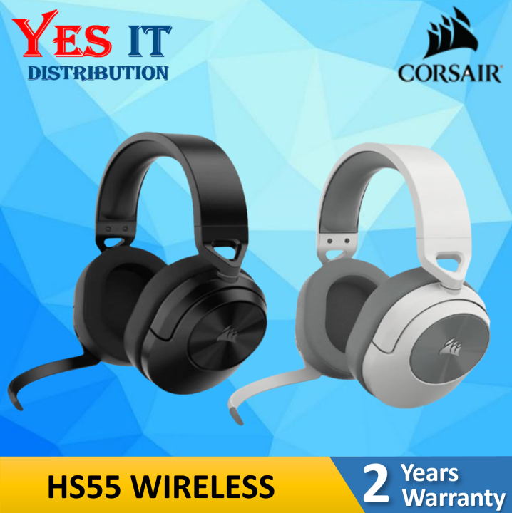 CORSAIR HS55 WIRELESS Gaming Headset in White Dolby 7.1 Audio