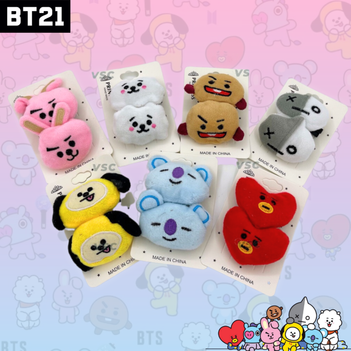 Korean Kpop BTS BT21 Cloth Cute Women Ladies Hair Clip Hair Accessories