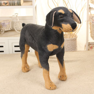 MINISO Simulation Animal Large Toy Black Power Dog Plush Stuffed Toy Dog Doll Home Decoration Creative Props Childrens Gifts